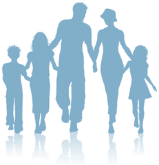 Clip Art Silhouette Vector Graphics - Family Of 5 Silhouette Png