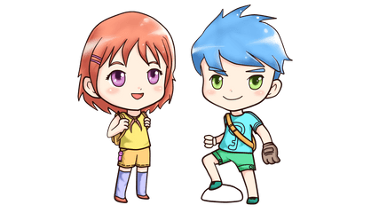 Chibi Anime Cute - Best Friend Anime Boy And Girl Png