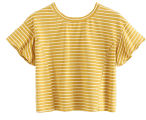 Shirt Stripes Yellow Croptop Cute Aesthetic Pngs Png - Transparent Aesthetic Shirt Png