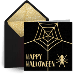 Spider Web Free Happy Halloween Ecard Greeting Card - Spider Web Png