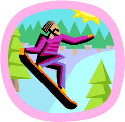 Download Vector Illustration Of Snowboarder Snowboarding - Graphic Design Png