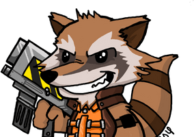 Raccoon Rocket PNG File HD