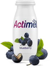 Actimel Blueberry Cultured Yogurt Shot - Banana And Strawberry Drink Png