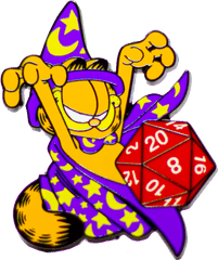 Garfield Gaming Wizard Pin - Garfield Dnd Png