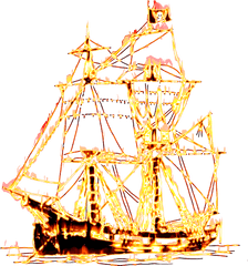 Pirate Clipart And Images - Pirate Ship On Fire Png