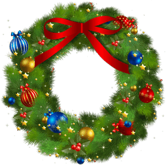 Christmas Wreath Bow Png Free - Christmas Wreath Clip Art