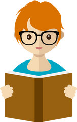 Girl With A Book Clipart Free Download Transparent Png - Teacher Reading A Book Clipart