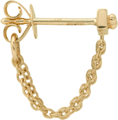 Download Hd Single Rivet Chain Earring - Chain Png