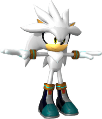 Mobile - Silver The Hedgehog Model Png