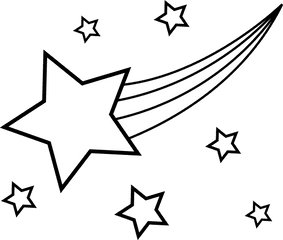 Star Background Vector Black - Shooting Star Clipart Black And White Png