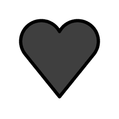 Grey Heart Black Outline Clip Art - Heart Red And Black Png