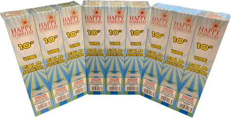 10 Gold Wedding Sparklers - Paper Png