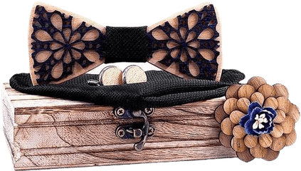 Bow Tie Set - Panama Beech Bow Tie Png