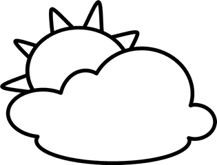 Download Hd Mb - Sun And Clouds Clipart Black And White Png