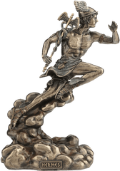 Hermes Running With Caduceus Statue - Greek God Statue Hermes Png