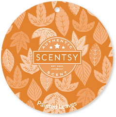 Painted Leaves Scent Circle - Caramel Sugar Cone Scentsy Png