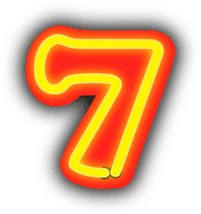 Neon Seven Numbers - 7 Png