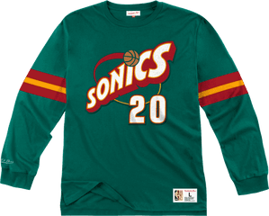 Gary Payton Name U0026 Number Longsleeve - Seattle Supersonics Jersey Png