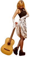 Guitar Acoustic Girl PNG Download Free