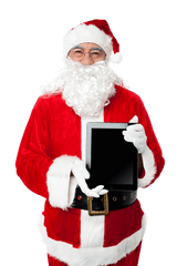 Santa Claus Holding Ipad Png Image Beard Transparent Background