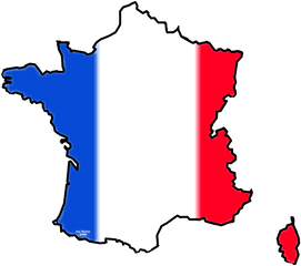 France Map With French Flag Art Print - France Clipart Png