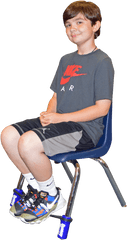 Boy Sitting In Chair - Rubber Bands For Chairs Png