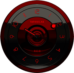 Black Red Analog Clock Widget - Azusa Unified School District Png