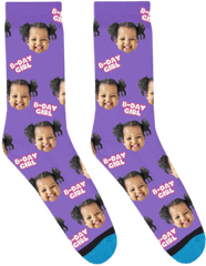 Custom Birthday Girl Socks - For Teen Png