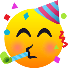 Emoji Festive Face Content Party - Emoji In Party Hat Png