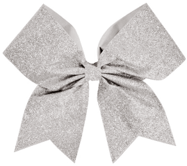 Glitter Bow Ribbon Png Transparent Image Arts - Silver Glitter Cheer Bow