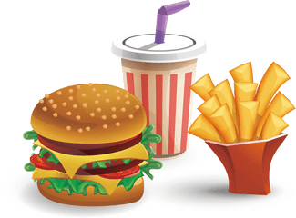 Hamburger Coca - Burger Fries Drinks Png