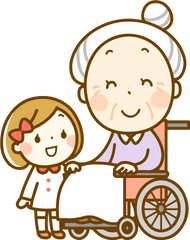 Grandma - Grandma With Wheelchair Clipart Png