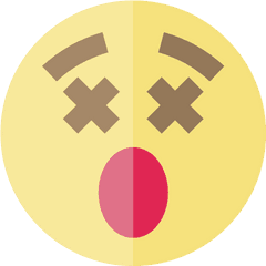 Emoticons Emoji Shocked Feelings Smileys Icon - Drunk Skull Png