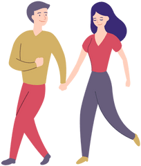 Couple Lady Man Walk Flat - Transparent Png U0026 Svg Vector File Man Walking Png Vector