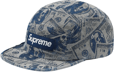 Supreme 100 Dollar Bill Camp Cap - New Supreme Hat Png