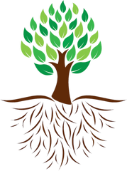 Tree And Roots Colour Illustration - Tree With Roots Icon Png