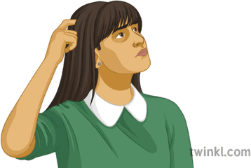 Female Student Looking Confused General People Person - Cartoon Png