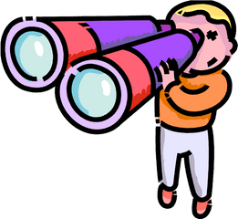 Vector Free Stock Boy Looks Through - Binoculars Clip Art Png