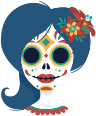 Day Of The Dead Woman Mask - Transparent Png U0026 Svg Vector File Day Of The Dead Transparent