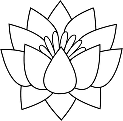 Flower Garland Drawing Free Download - Lotus Flower Line Drawing Png