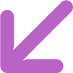 Down Left Arrow Direction Pointer Icon - Bold Purple Png