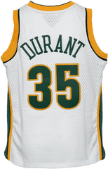 Youth Kevin Durant Seattle Supersonics Mitchell U0026 Ness Nba 2008 White Throwback Jersey - Sleeveless Png