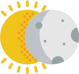 Space Partial Sun Astral Eclipses Covering Weather - Sun Moon Icon Png