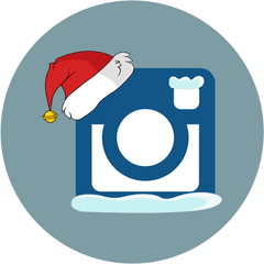 Instagram Santa Hat Snow Icon - Christmas Social Media Buttons Png
