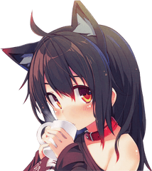 Download Anime Neko Girl Animenekogirl - Black Neko Girl Kawaii Cute Anime Characters Png