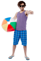 Download Men With Beach Ball Png Image - Guy Going To Beach Men Beach Png