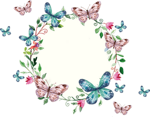 Clipart Frame Butterfly Transparent - Butterfly Frame Png