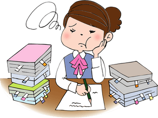 Businesswoman Is Stressed Clipart Free Download Transparent - Pile Of Work Cartoon Png