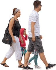 Family Walking Summer Or Spring Weather - Summer People Walking Png