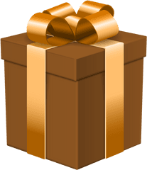 Gift Box Brown Transparent Clip Art Image - Transparent Background Gift Box Png